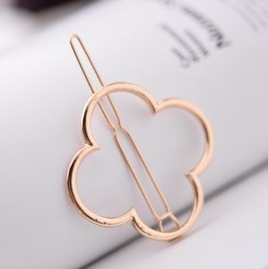 Gold or Silver 4 Leaf Clover Flower Hair Clip